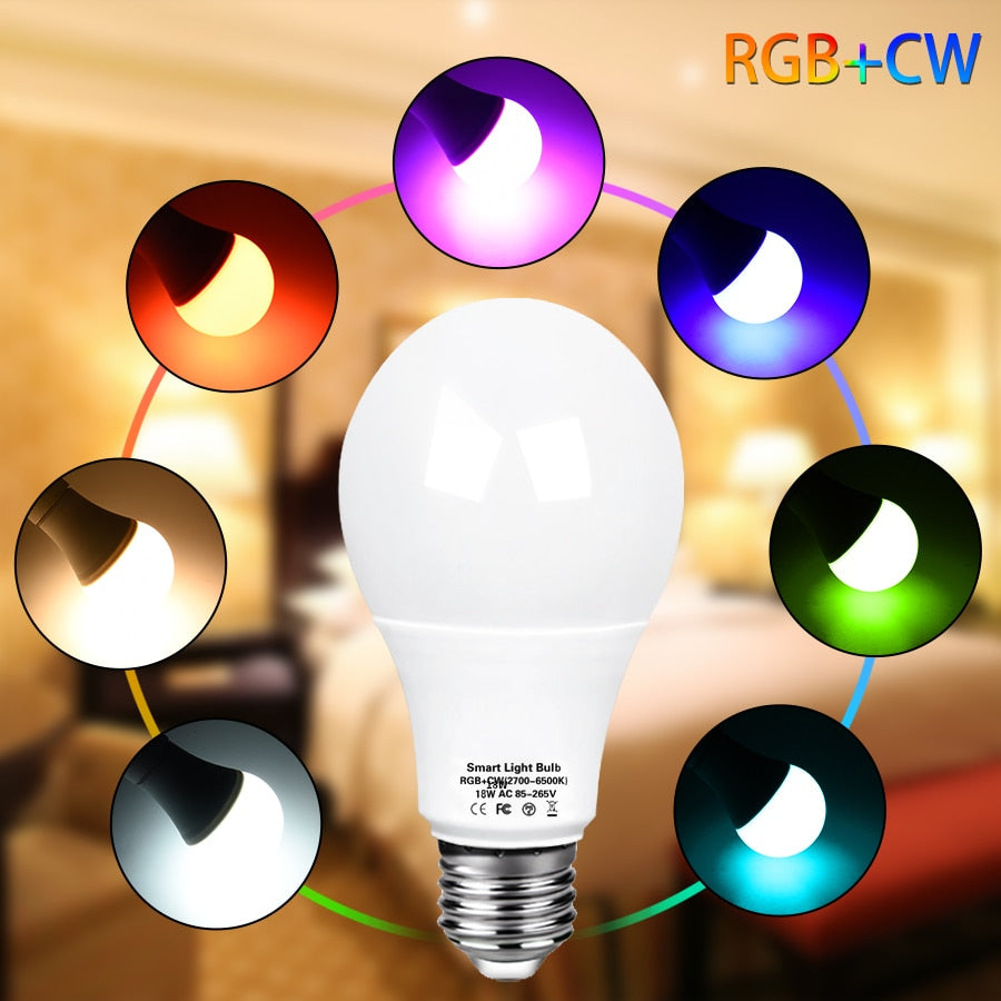 Wifi Smart Led Light Bulb E27 Tuya Smart Bulb Smart Wifi Lamp  Led Bulb RGB CW WW Light 12W 15W 18W Alexa Wifi Bulb For Home