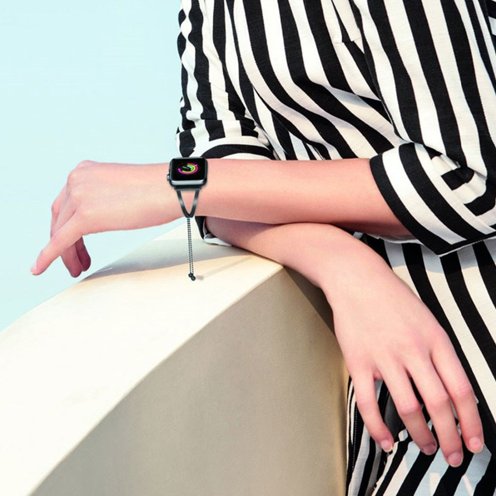 Strap For apple watch band 44mm 40mm correa 42mm 38mm smart watchband stainless steel bracket for iwatch series 6 5 4 3 SE band