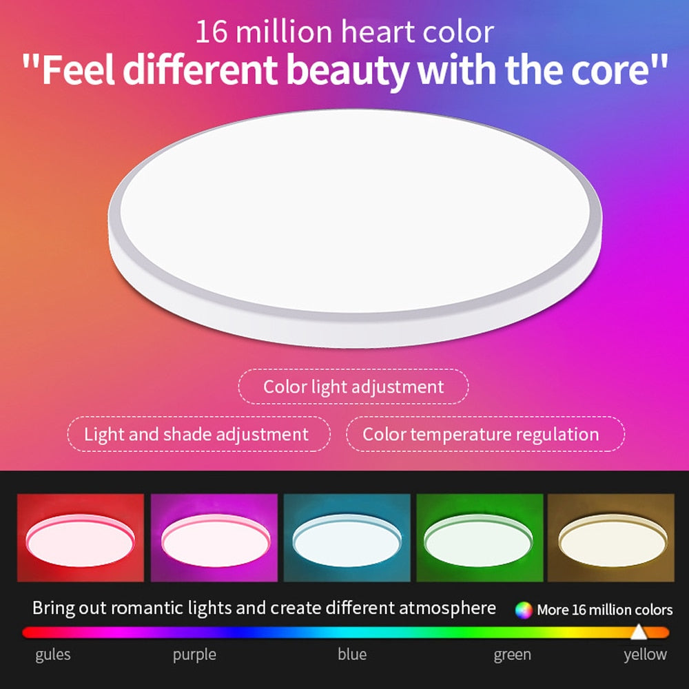 Smart WIFI LED Round Ceiling Light RGBCW Dimmable TUYA APP Compatible with Alexa Google Home Bedroom Living Room Ambient Light