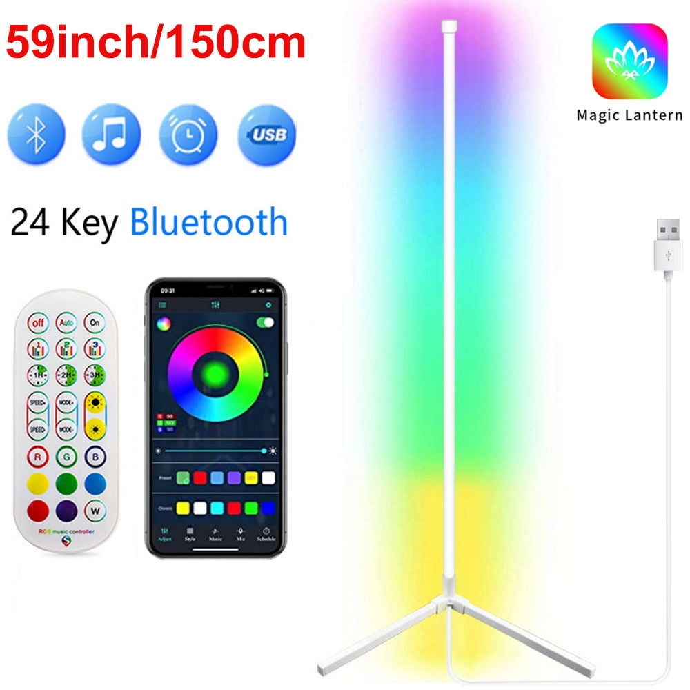 Living Room Corner Floor Lamp 150 Tuya LED Smart RGB Mood Light for Bedroom Nordic Home Decor Table Lamp Interior Stand lighting