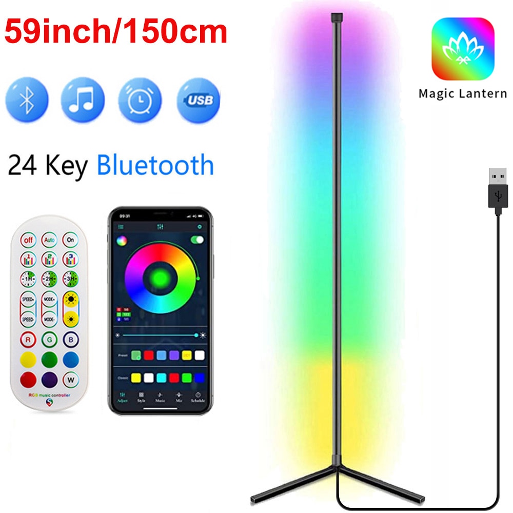 Living Room Corner Floor Lamp 150 Tuya LED Smart RGB Mood Light for Bedroom Nordic Home Decor Table Lamp Interior Stand lighting